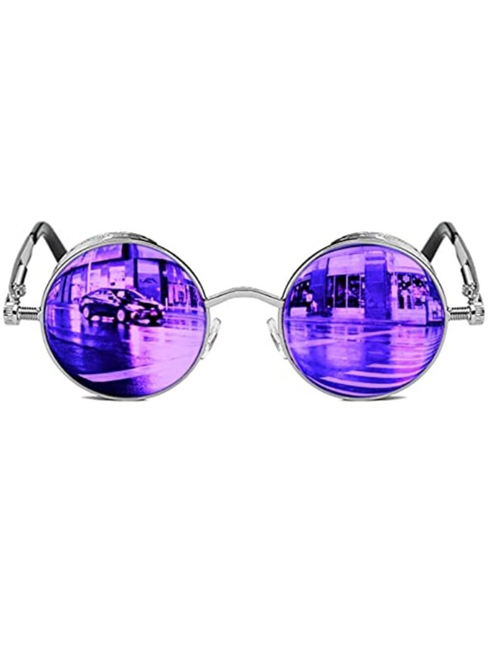 Round Steampunk Sunglasses Polarized UV400 Metal Frame Gothic Retro Unisex